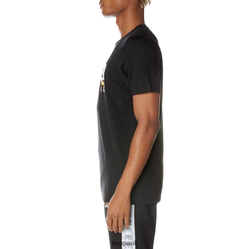 Kappa Authentic Vanguard T-Shirt Jet Black 408H4N162 - Kappa Tracksuit UK
