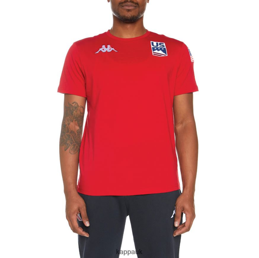 Kappa Estessi US T-Shirt Red 408H4N202 - Kappa UK