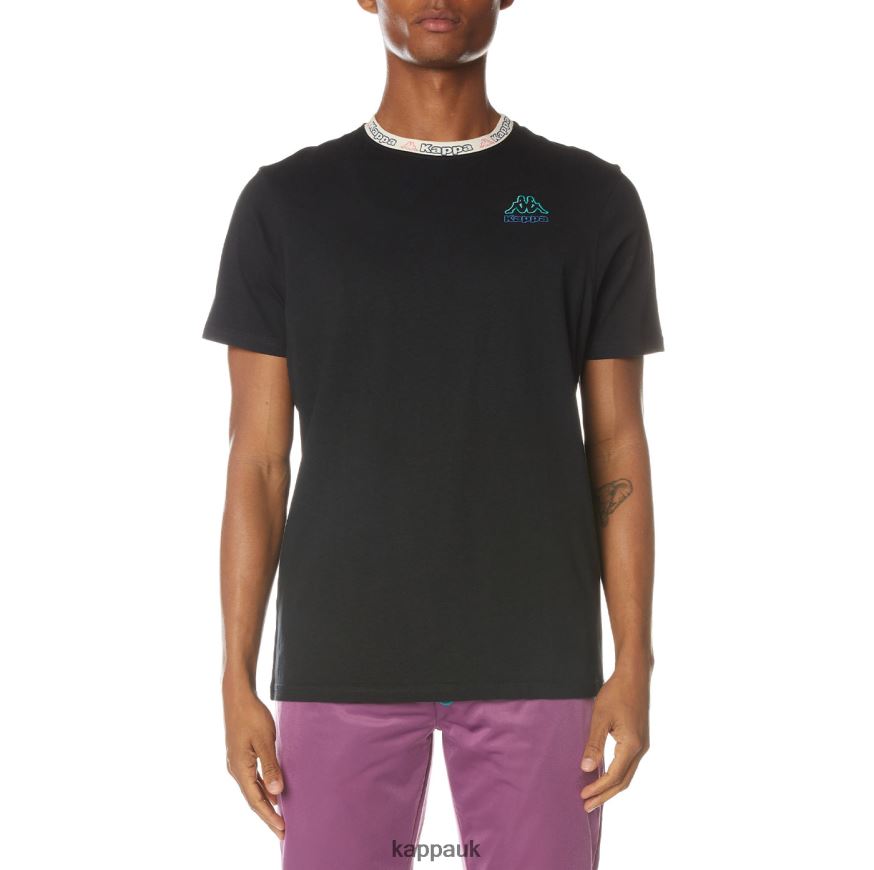 Kappa Logo Datre T-Shirt Jet Black 408H4N168 - Kappa Tracksuit UK