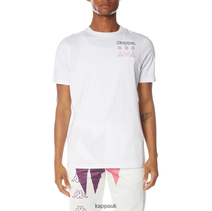 Kappa Logo Mari T-Shirt White 408H4N170 - Kappa Trainers UK