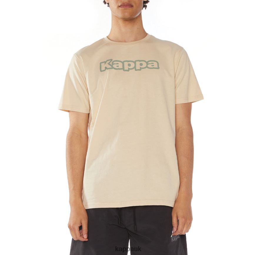Kappa Logo Onis T-Shirt Beige 408H4N114 - Kappa Tracksuit UK