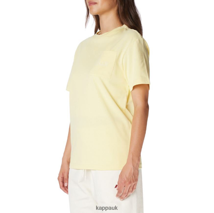Kappa Robe Giovani Mirfak T-Shirt Yellow 408H4N195 - Kappa Tracksuit UK