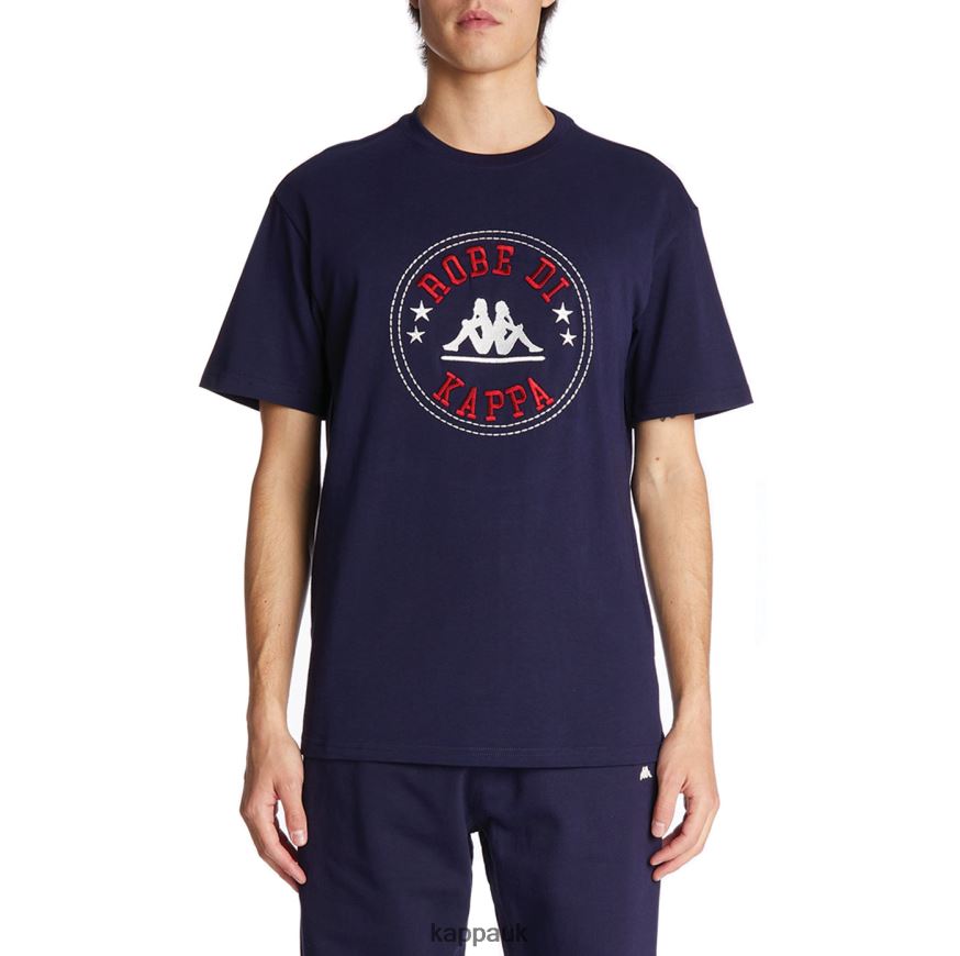 Kappa Robe Giovani Revati T-Shirt Navy 408H4N198 - Kappa Tracksuit UK