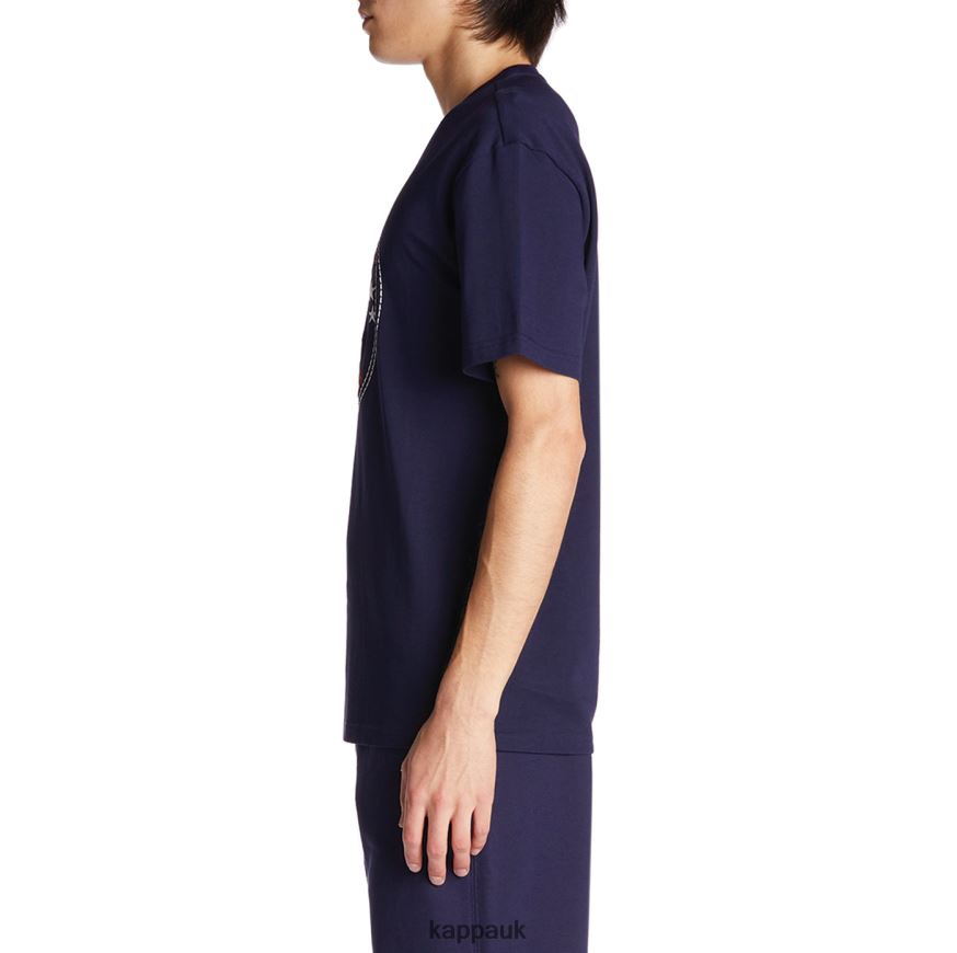 Kappa Robe Giovani Revati T-Shirt Navy 408H4N198 - Kappa Tracksuit UK