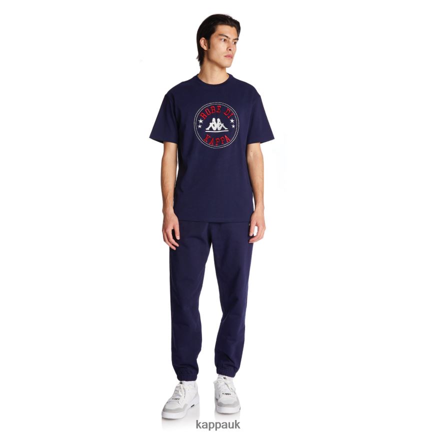 Kappa Robe Giovani Revati T-Shirt Navy 408H4N198 - Kappa Tracksuit UK