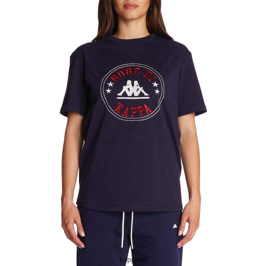 Kappa Robe Giovani Revati T-Shirt Navy 408H4N198 - Kappa Tracksuit UK