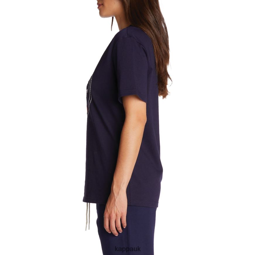 Kappa Robe Giovani Revati T-Shirt Navy 408H4N198 - Kappa Tracksuit UK