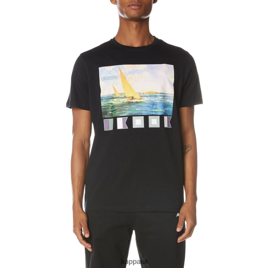 Kappa Sage T-Shirt Black Jet 408H4N121 - Kappa UK