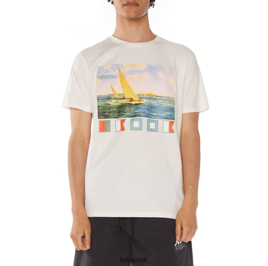 Kappa Sage T-Shirt White 408H4N118 - Kappa UK