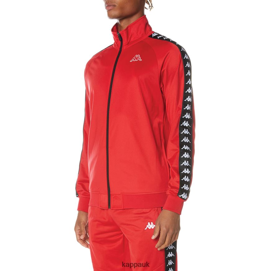 Kappa 222 Banda Anniston Track Jacket RED BLACK 408H4N12 - Kappa Tracksuit UK
