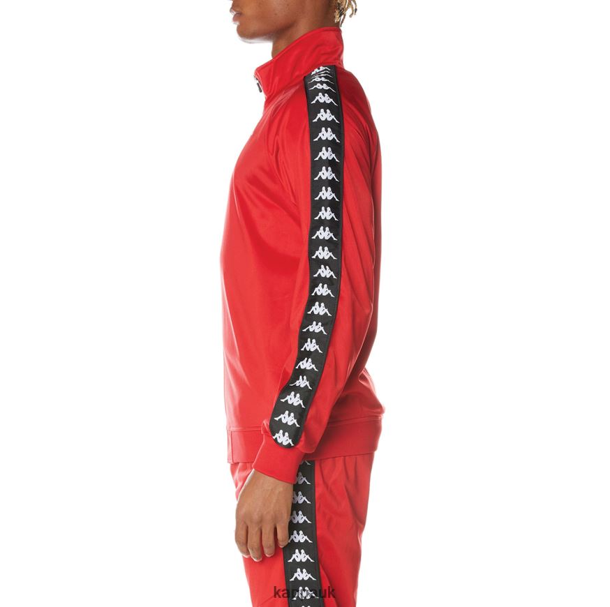 Kappa 222 Banda Anniston Track Jacket RED BLACK 408H4N12 - Kappa Tracksuit UK