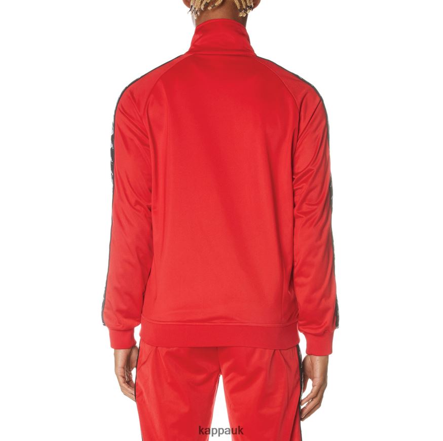 Kappa 222 Banda Anniston Track Jacket RED BLACK 408H4N12 - Kappa Tracksuit UK