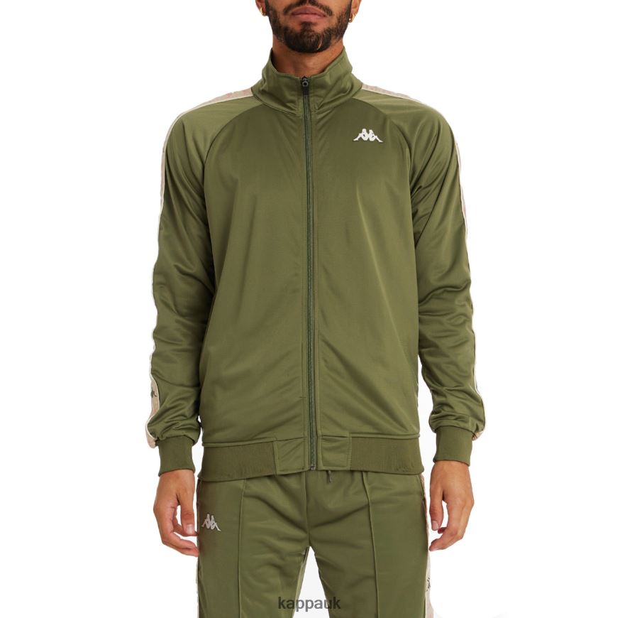 Kappa 222 Banda Dullo 2 Track Jacket Green Olive 408H4N8 - Kappa Trainers UK