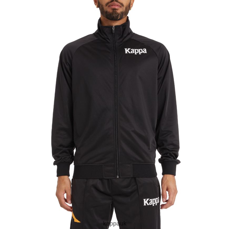 Kappa Authentic Angost Track Jacket Black Smoke Orange 408H4N9 - Kappa Tracksuit UK