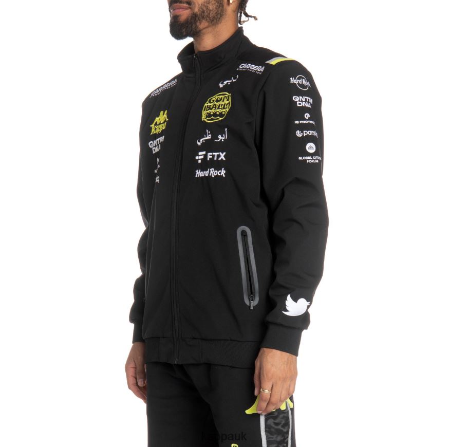 Kappa Authentic Ginny Gumball 3000 Driver\'s Jacket Black White Lime 408H4N15 - Kappa Tracksuit UK
