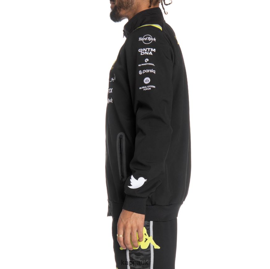 Kappa Authentic Ginny Gumball 3000 Driver\'s Jacket Black White Lime 408H4N15 - Kappa Tracksuit UK