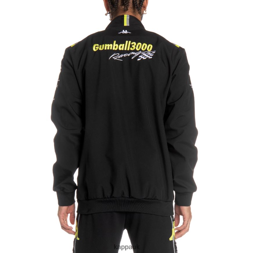 Kappa Authentic Ginny Gumball 3000 Driver\'s Jacket Black White Lime 408H4N15 - Kappa Tracksuit UK