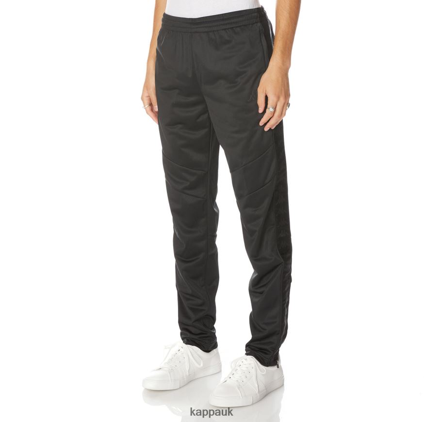 Kappa 222 Banda Aderno Trackpants Black Jet 408H4N29 - Kappa Trainers UK