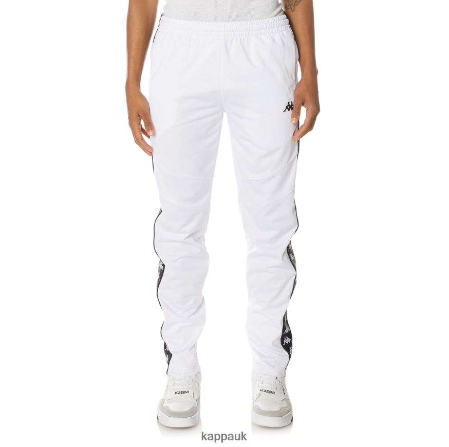 Kappa 222 Banda Aderno Trackpants White 408H4N32 - Kappa Trainers UK