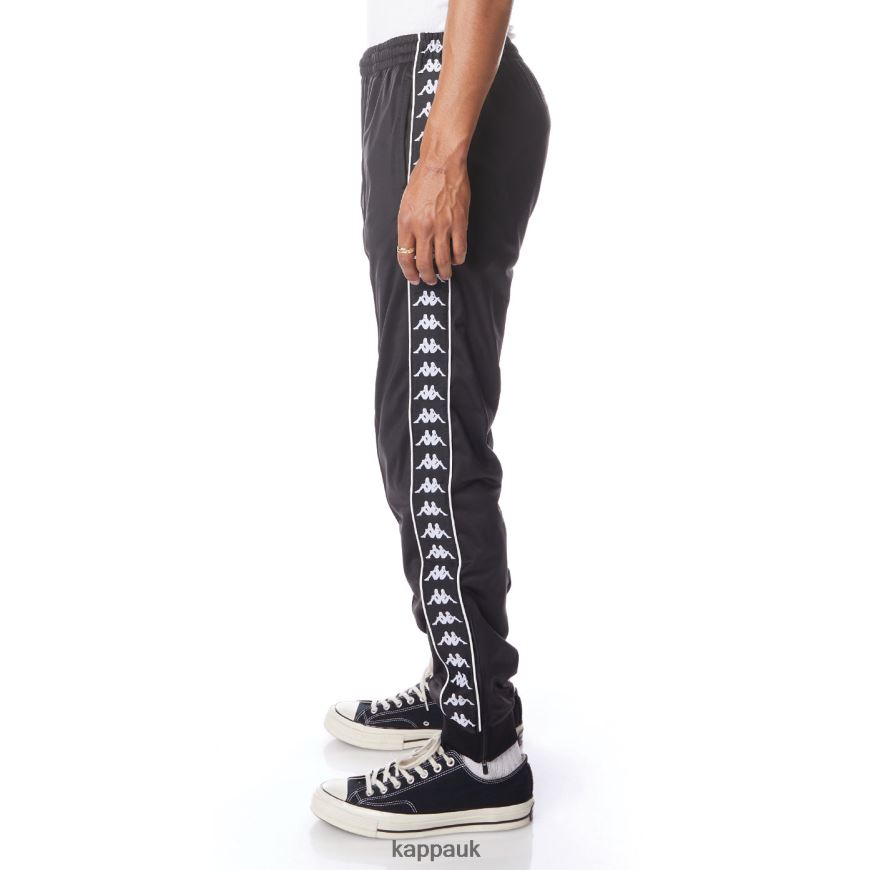 Kappa 222 Banda Rastoriazz Trackpants Black Smoke White 408H4N23 - Kappa Trainers UK
