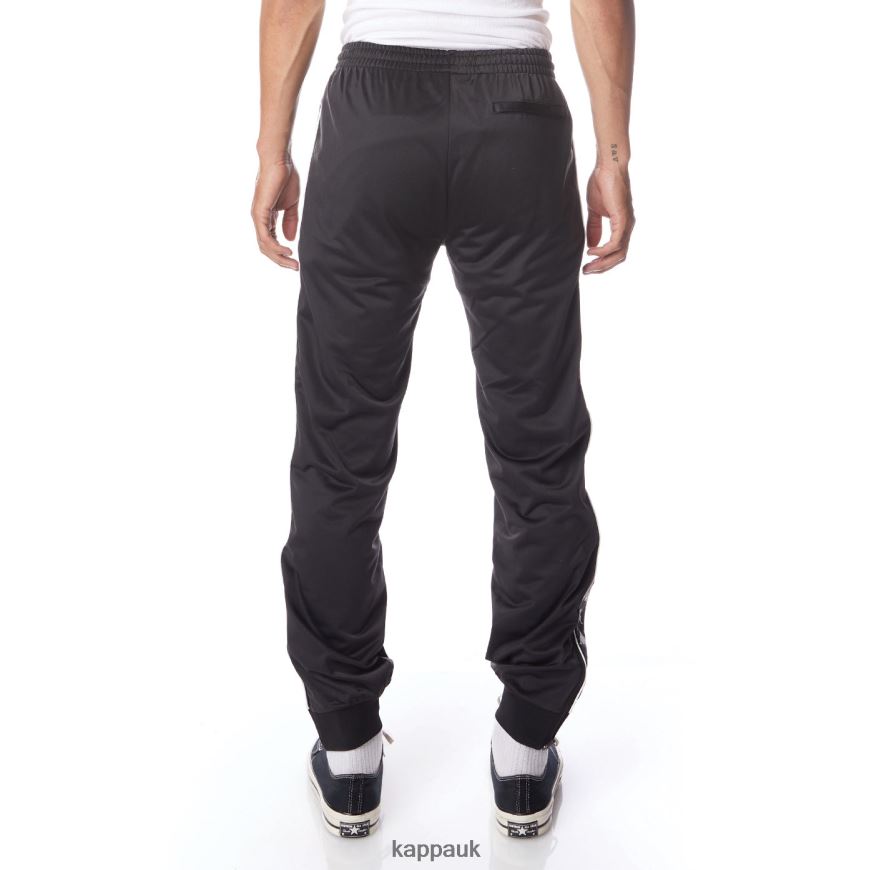 Kappa 222 Banda Rastoriazz Trackpants Black Smoke White 408H4N23 - Kappa Trainers UK