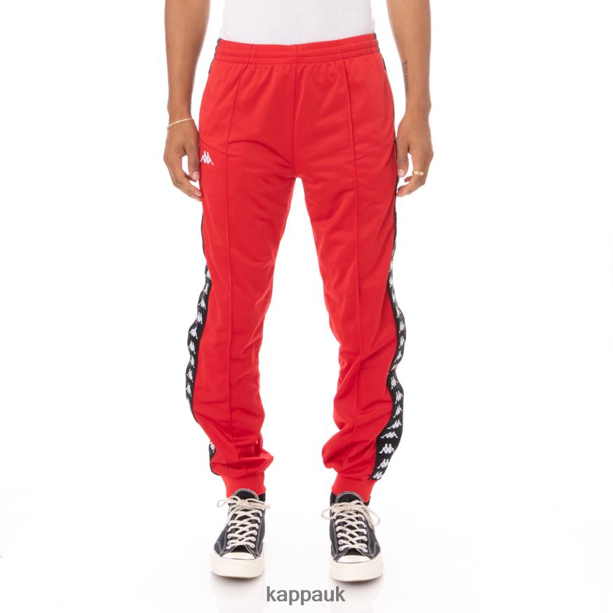 Kappa 222 Banda Rastoriazz Trackpants RED BLACK 408H4N35 - Kappa Trainers UK