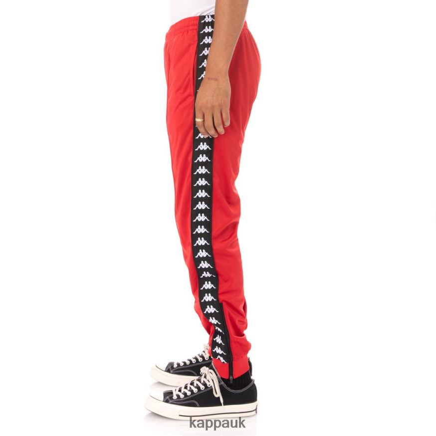 Kappa 222 Banda Rastoriazz Trackpants RED BLACK 408H4N35 - Kappa Trainers UK