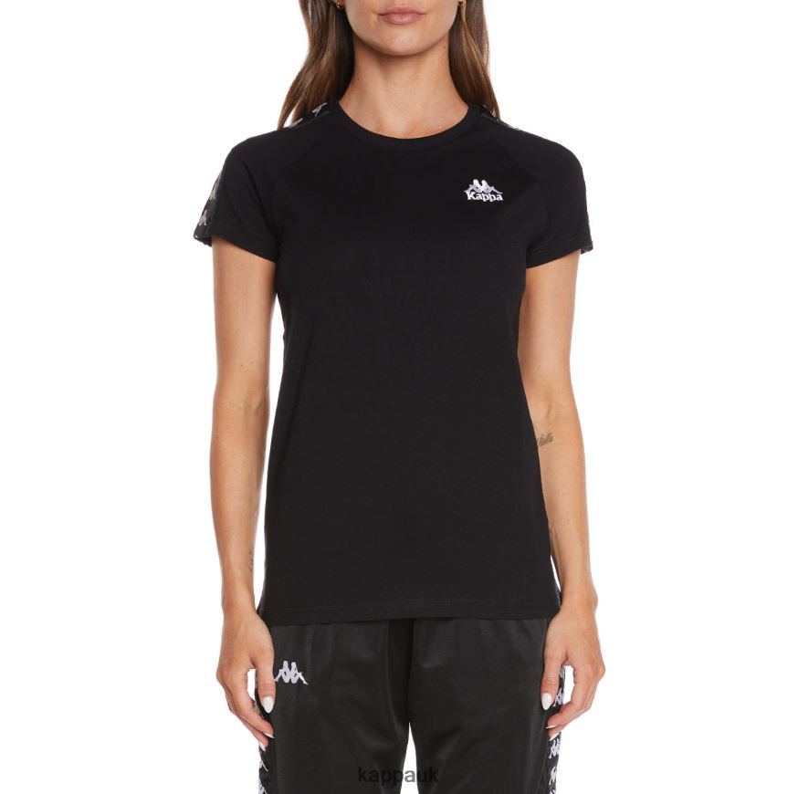 Kappa 222 Banda Apan T-Shirt Black 408H4N384 - Kappa Tracksuit UK