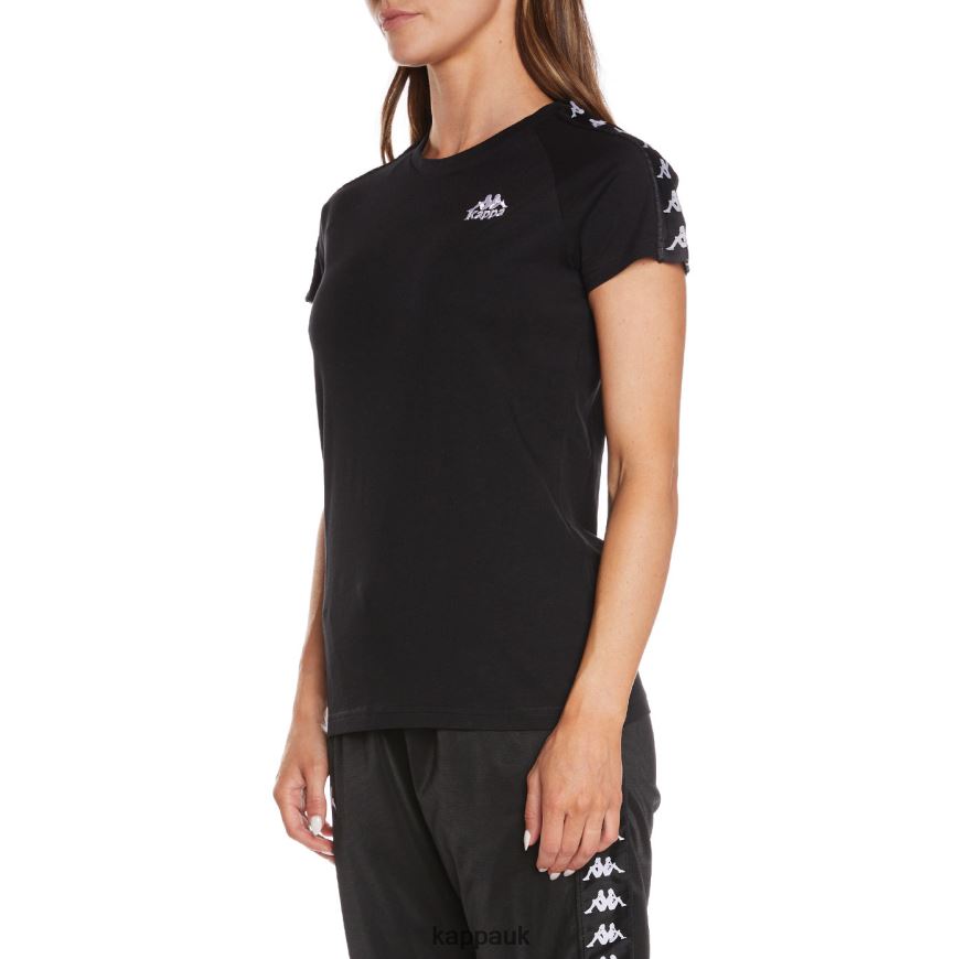 Kappa 222 Banda Apan T-Shirt Black 408H4N384 - Kappa Tracksuit UK
