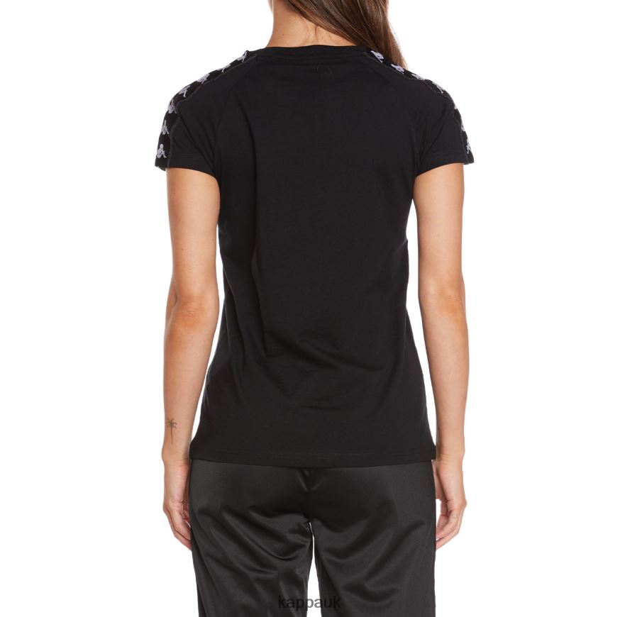 Kappa 222 Banda Apan T-Shirt Black 408H4N384 - Kappa Tracksuit UK