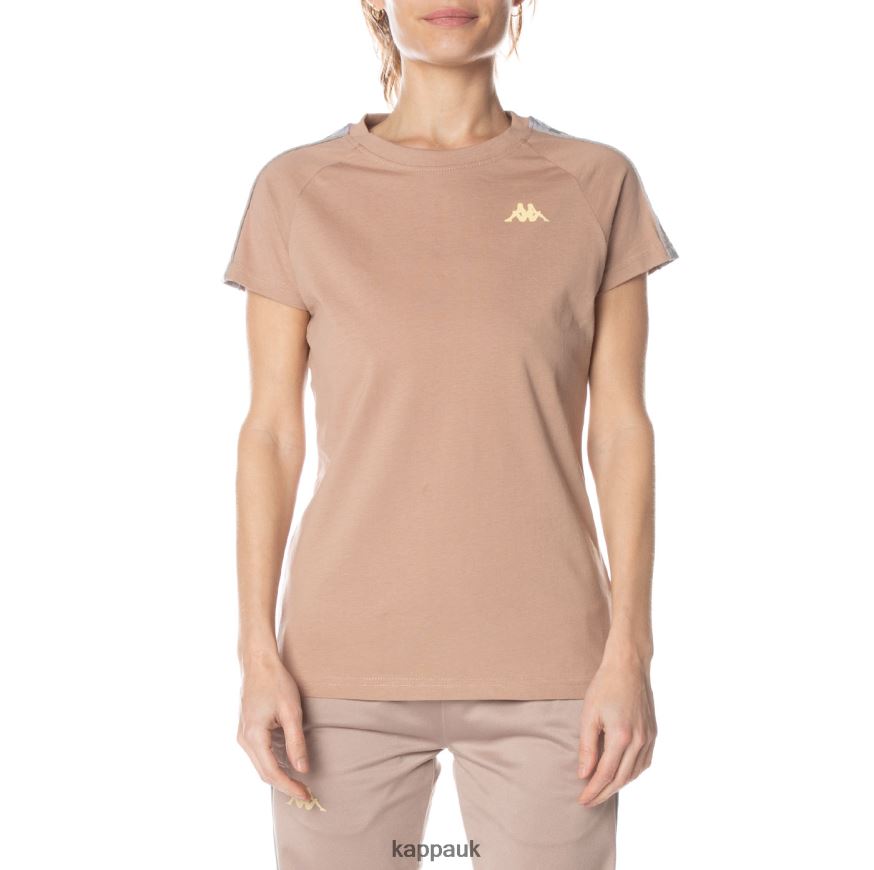 Kappa 222 Banda Gapan T-Shirt Beige 408H4N381 - Kappa Tracksuit UK