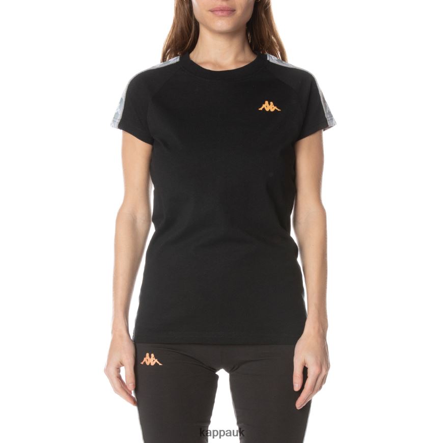 Kappa 222 Banda Gapan T-Shirt Jet Black 408H4N380 - Kappa Trainers UK