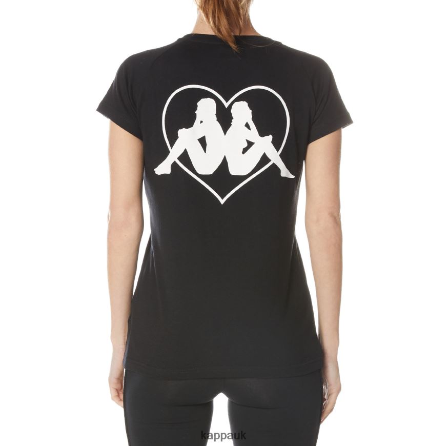 Kappa Authentic Gornicza T-Shirt Black Jet 408H4N378 - Kappa Tracksuit UK