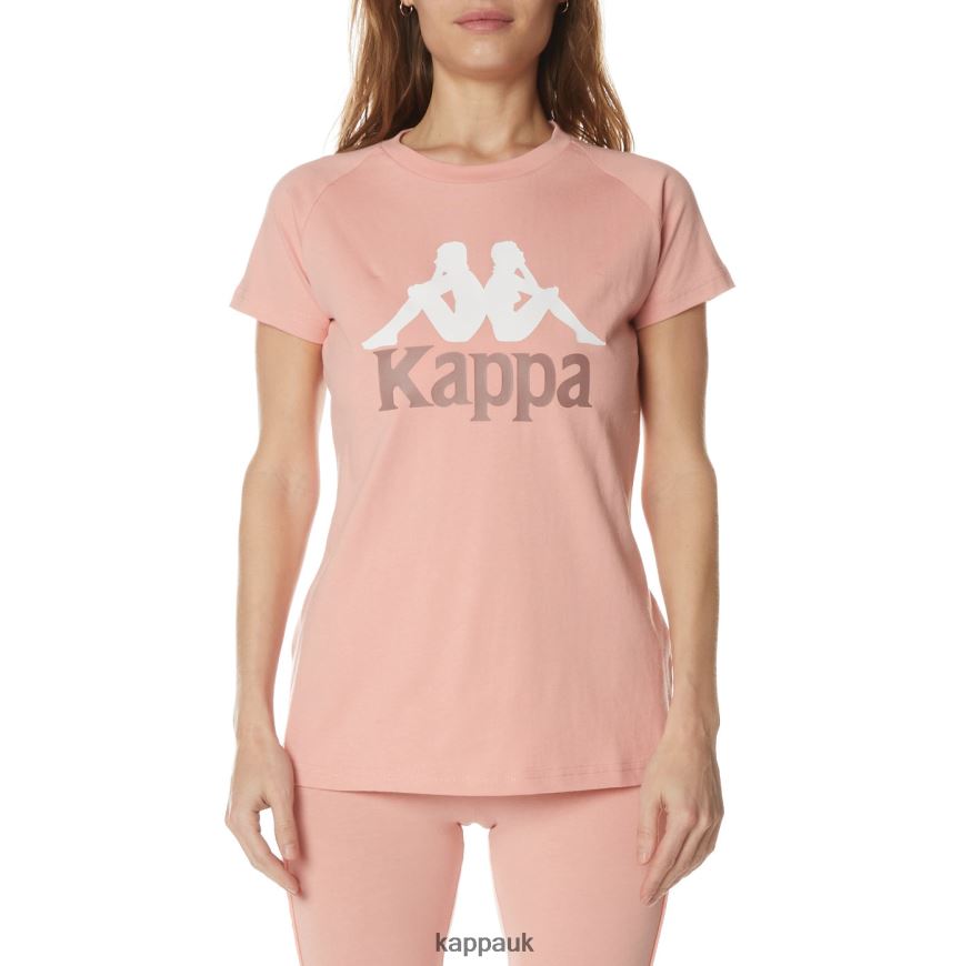 Kappa Authentic Westessi T-Shirt Pink 408H4N377 - Kappa Trainers UK